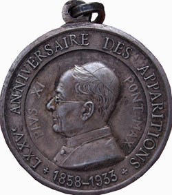 Médaille :  Vatican, Médaille, Pie XI 75ème Anniversaire des Apparitions
