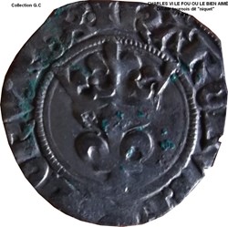 CHARLES VI LE FOU OU LE BIEN AIMÉ Double tournois dit "niquet"