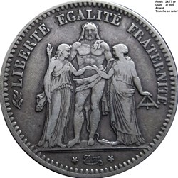 5 francs Hercule IIe République 1848 A Paris