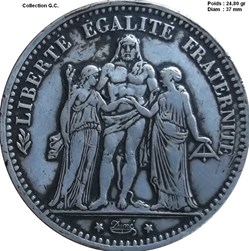 - 5 francs Hercule 1876 A Paris