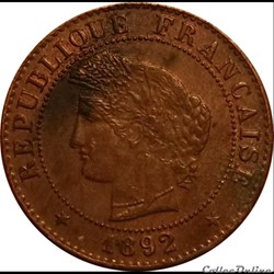 1 Centime Cérès 1892 A