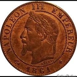 1 Centime Napoléon Tete Laurée 1861 BB