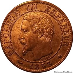 1 Centime Napoléon III Tete Nue 1853 A