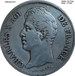 5 francs Charles X, 1er type 1828 W Lille