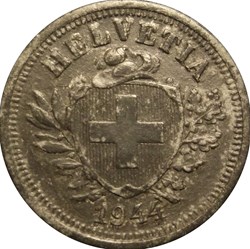 SUISSE 1 Centime Croix Suisse 1944 Berne - B