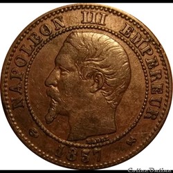 2 Centimes Napoléon III Tête Nue 1857 B