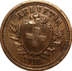 SUISSE 1 Centime Croix Suisse 1919 Berne - B