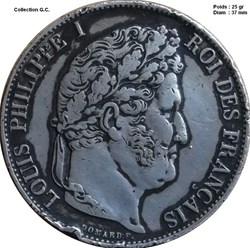 5 francs IIIe type Domard 1847 A Paris