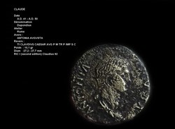 Dupondius ANTONIA AUGUSTA ( CLAUDE )