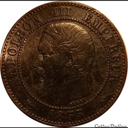 2 Centimes Napoléon III Tête Nue 1855 Levrette