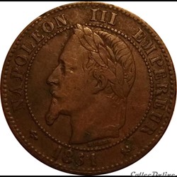 2 Centimes Napoléon III Tête Laurée Buste Définitif 1861 K