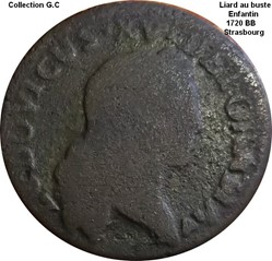 Liard au buste enfantin 1720 BB Strasbourg