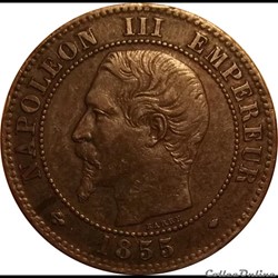 2 Centimes Napoléon III Tête Nue 1855 MA