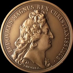 Médaille Louis le grand, conquête de l'Alsace, serment de fidélité de 10 villes impériales, 1680