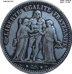 - 5 francs Hercule 1873 AParis