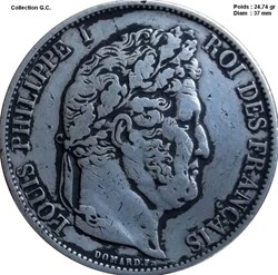 5 francs IIIe type Domard 1844 A Paris