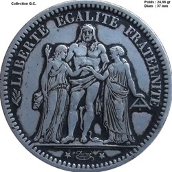 5 francs Hercule 1872 A Paris