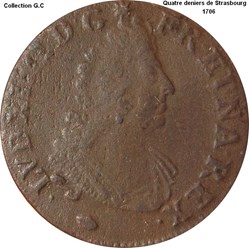 Quatre deniers de Strasbourg 1706