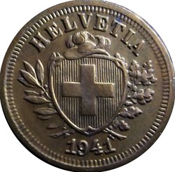 SUISSE 1 Centime (Rappen) Croix Suisse 1941 Berne