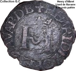 ROYAUME DE NAVARRE - HENRI D'ALBRET Liard