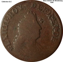 Deux deniers de Strasbourg 1696