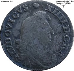 Quatre sols dits des "Traitants" 1674 D