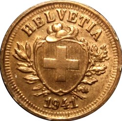 SUISSE 1 Centime (Rappen) Croix Suisse 1941 Berne
