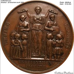Médaille enseignement primaire  1856/57