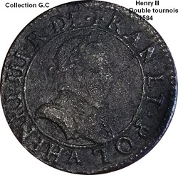 Double tournois, 1er type de Paris 1584 Paris, Moulin des Étuves