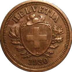 SUISSE 1 Centime Croix Suisse 1930 Berne - B