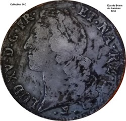 Ecu du Béarn au bandeau 1765