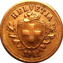 SUISSE 1 Centime (Rappen) Croix Suisse 1941 Berne