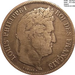 5 Francs Louis Philippe 1833 W Lille