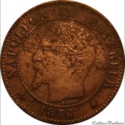 2 Centimes Napoléon III Tête Nue 1856 K