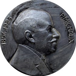 Médaille : P. MICHAUX 1854 / 1923  F.S.C.F. Dévouement federal