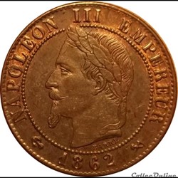 1 Centime Napoléon Tete Laurée 1862 K