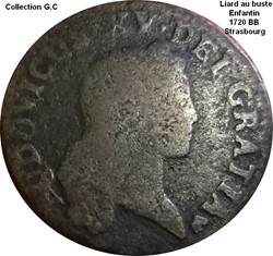 Liard au buste enfantin 1720 BB Strasbourg