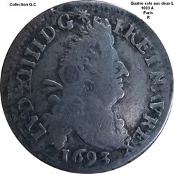 Quatre sols aux deux L couronnés 1693 A