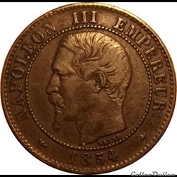 2 Centimes Napoléon III Tête Nue 1854 BB