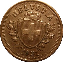 SUISSE 1 Centime Croix Suisse 1931 Berne - B