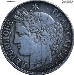5 francs Cérès, sans légende 1871 K Bordeaux