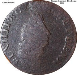Quatre deniers de Strasbourg 1696