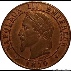1 Centime Napoléon Tète Laurée 1870 A