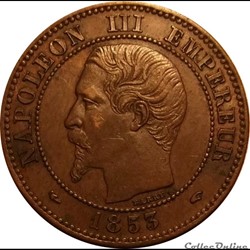 2 Centimes Napoléon III Tête Nue 1853 A
