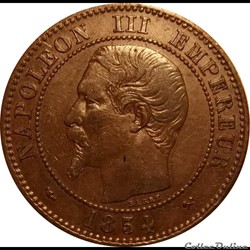 2 Centimes Napoléon III Tête Nue 1854 B