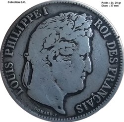 5 francs IIe type Domard 1835 I Limoges
