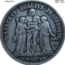 5 francs Hercule 1874 K Bordeaux