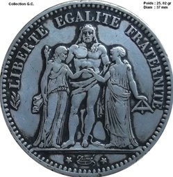 - 5 francs Hercule 1875 A Paris