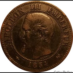 2 Centimes Napoléon III Tête Nue 1854 W