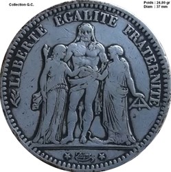 5 francs Hercule 1873 K Bordeaux